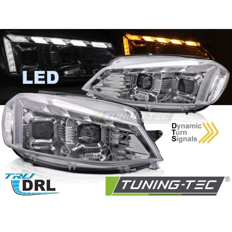 FULL LED HEADLIGHTS LIGHT CHROME DRL SEQ fits VW GOLF 7 17-19, Nouveaux produits tuning-tec