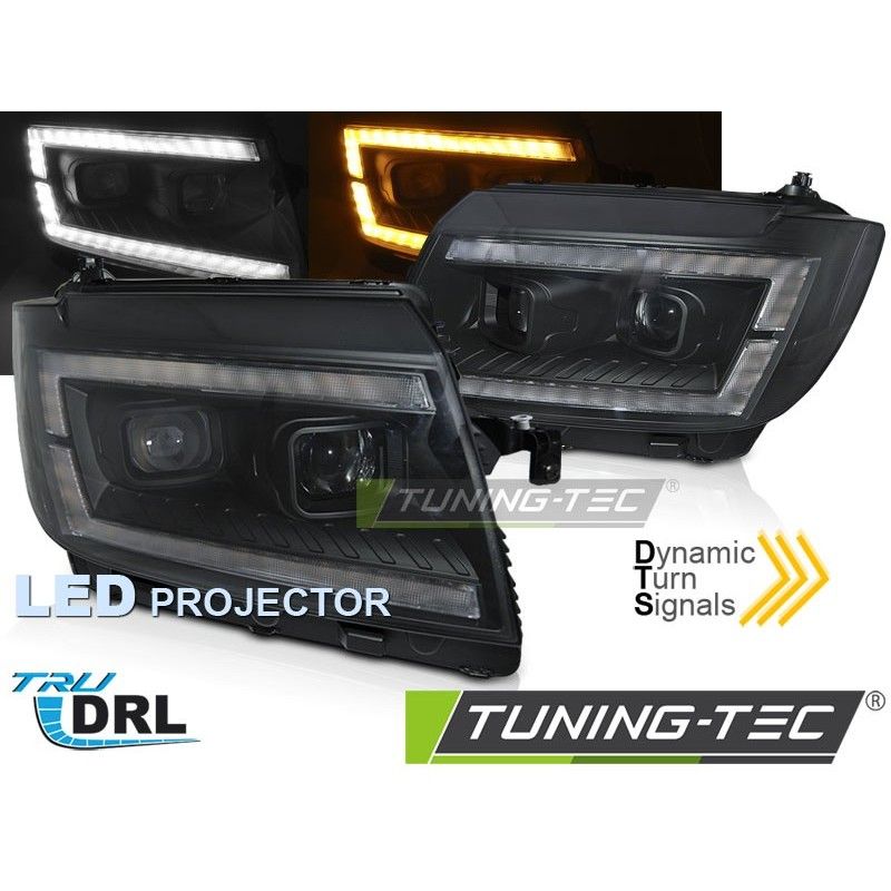 LED HEADLIGHTS TUBE LIGHT BLACK DRL SEQ fits VW CRAFTER II 2017- , Nouveaux produits tuning-tec