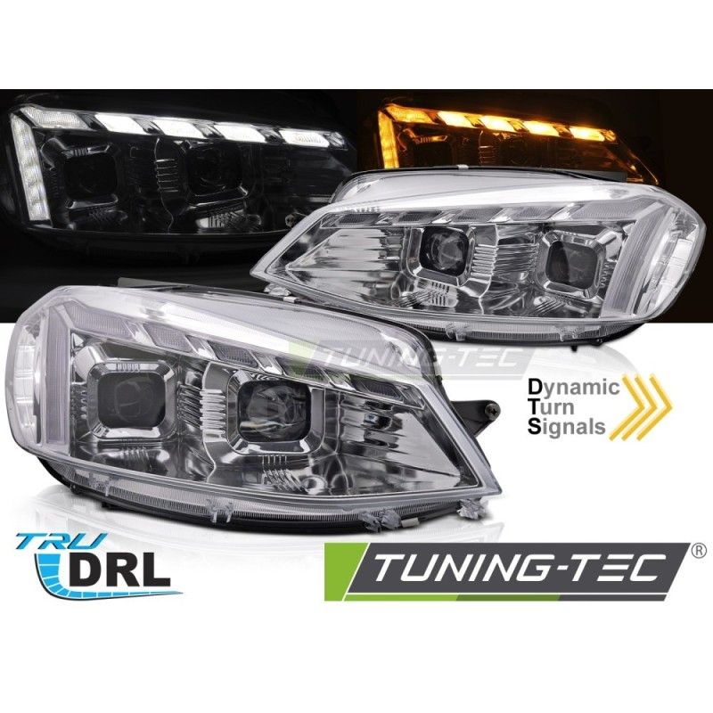 HEADLIGHTS LIGHT CHROME LED DRL SEQ W/WELCOME fits VW GOLF 7 17-19, Nouveaux produits tuning-tec