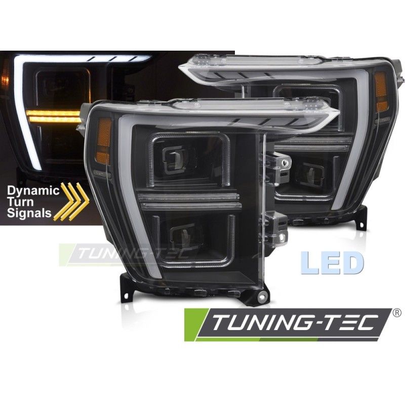 LED HEADLIGHTS TUBE LIGHT BLACK fits FORD F150 MK14 20-23, Nouveaux produits tuning-tec
