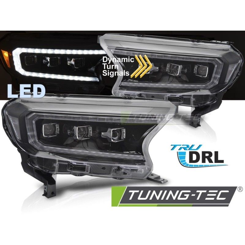 HEADLIGHTS LED BLACK fits FORD RANGER V 16-22, Nouveaux produits tuning-tec