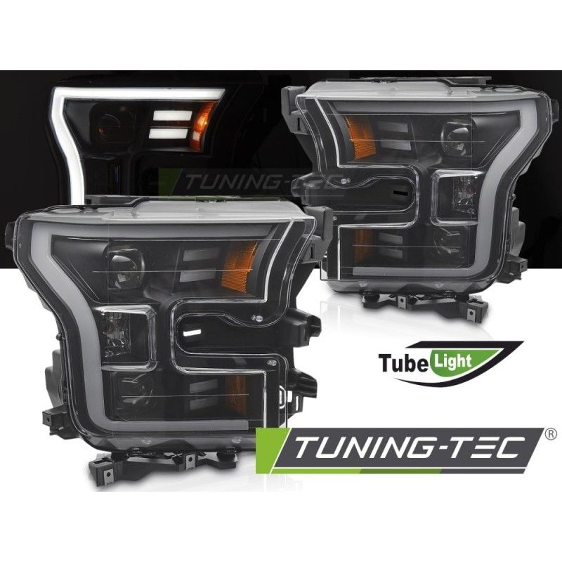 HEADLIGHTS TUBE LIGHT BLACK fits FORD F150 MK13 14-17, Nouveaux produits tuning-tec