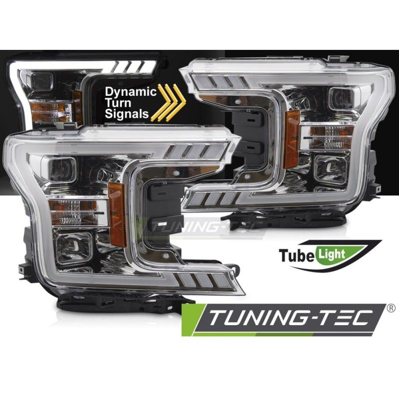 HEADLIGHTS TUBE LIGHT CHROME fits FORD F150 MK13 17-20, Nouveaux produits tuning-tec