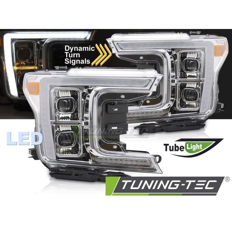 FULL LED HEADLIGHTS CHROME fits FORD F150 MK13 17-20, Nouveaux produits tuning-tec