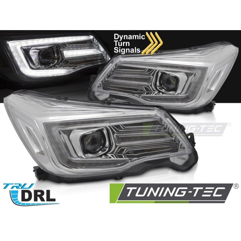 HEADLIGHTS TUBE LIGHT DRL CHROME fits SUBARU FORESTER IV 13-18, Nouveaux produits tuning-tec