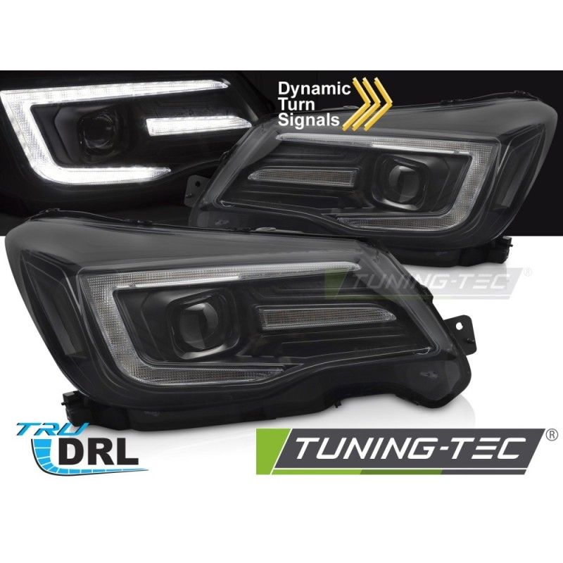 HEADLIGHTS TUBE LIGHT DRL BLACK fits SUBARU FORESTER IV 13-18, Nouveaux produits tuning-tec