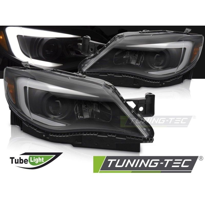 HEADLIGHTS TUBE LIGHT BLACK fits SUBARU WRX 08-14, Nouveaux produits tuning-tec