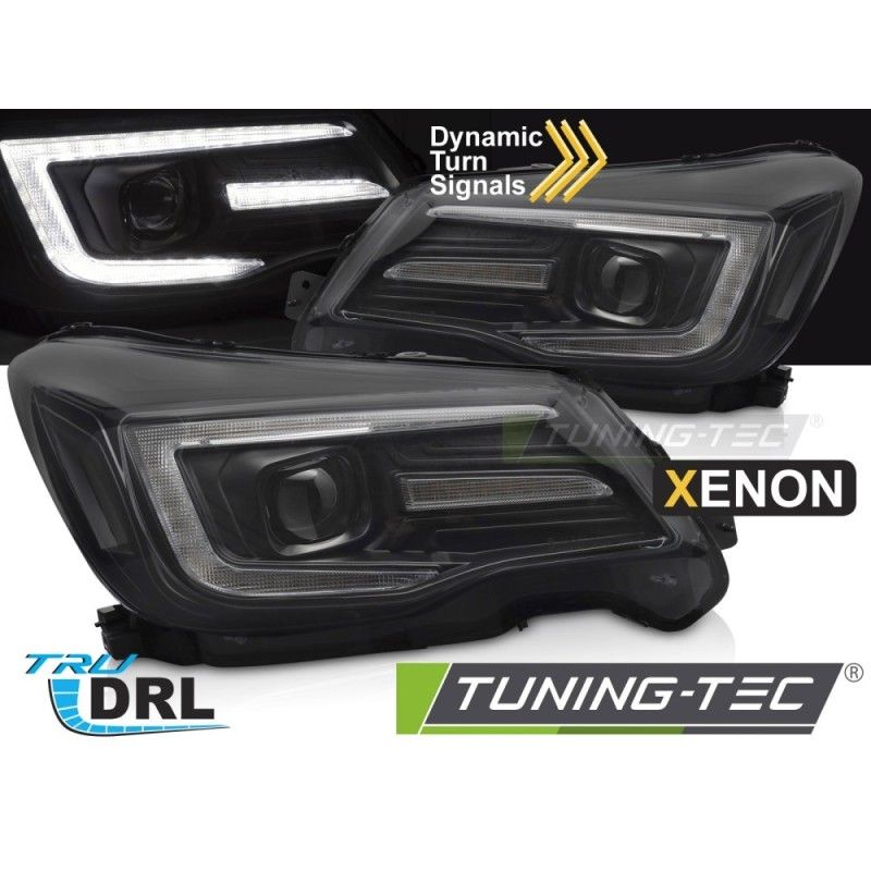 XENON HEADLIGHTS TUBE LIGHT DRL BLACK fits SUBARU FORESTER IV 13-18, Nouveaux produits tuning-tec