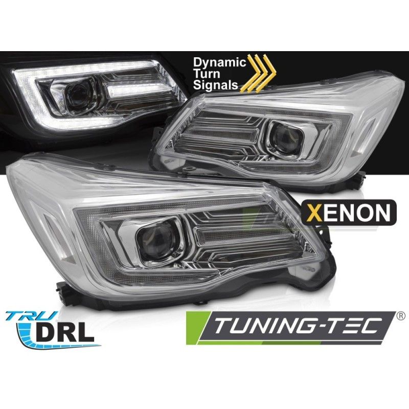 XENON HEADLIGHTS TUBE LIGHT DRL CHROME fits SUBARU FORESTER IV 13-18, Nouveaux produits tuning-tec