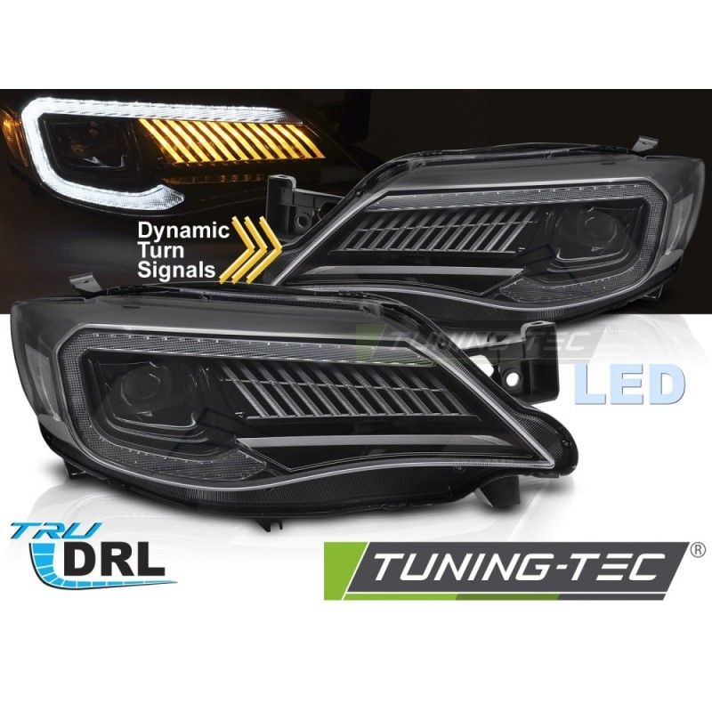 LED HEADLIGHTS TUBE LIGHT BLACK fits SUBARU WRX 08-14, Nouveaux produits tuning-tec