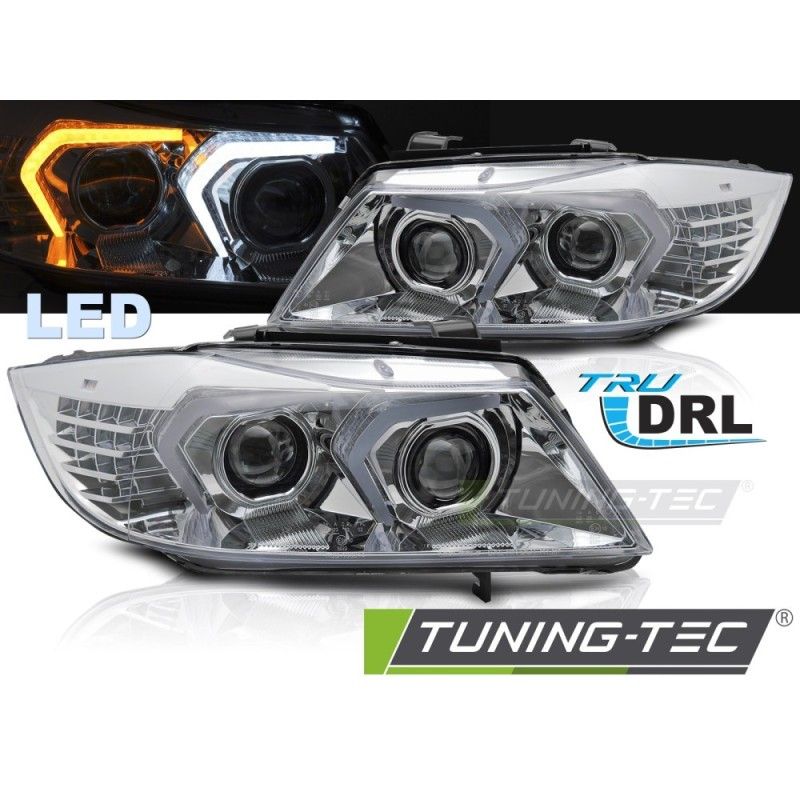 FULL LED HEADLIGHTS CHROME fits BMW E90/E91 05-08, Nouveaux produits tuning-tec