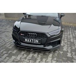 Maxton Lame Du Pare-Chocs Avant / Splitter V.1 Audi RS3 8V FL Sportback Gloss Black, AU-RS3-8VF-FD1G Tuning.fr