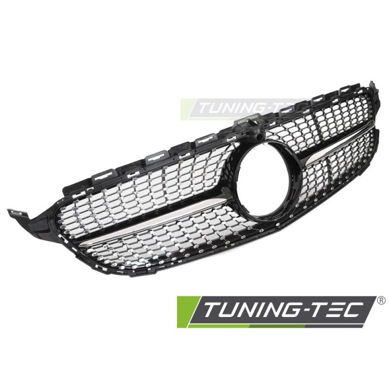GRILLE DIAMOND BLACK CHROME with CAMERA HOLE fits MERCEDES W205 14-18 / S205 14-18 / C205 15-18 / A205 16-18, Nouveaux produits 