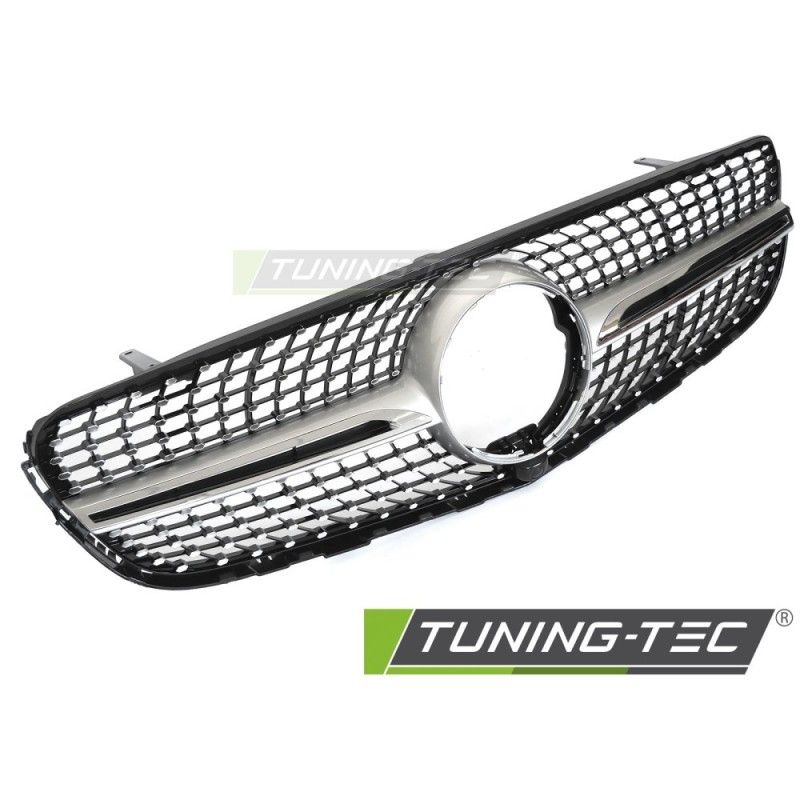 GRILLE DIAMOND SILVER CHROME with CAMERA HOLE fits MERCEDES GLC W253 15-18, Nouveaux produits tuning-tec