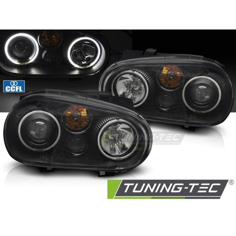 HEADLIGHTS ANGEL EYES CCFL BLACK fits VW GOLF IV 97-03, Nouveaux produits tuning-tec
