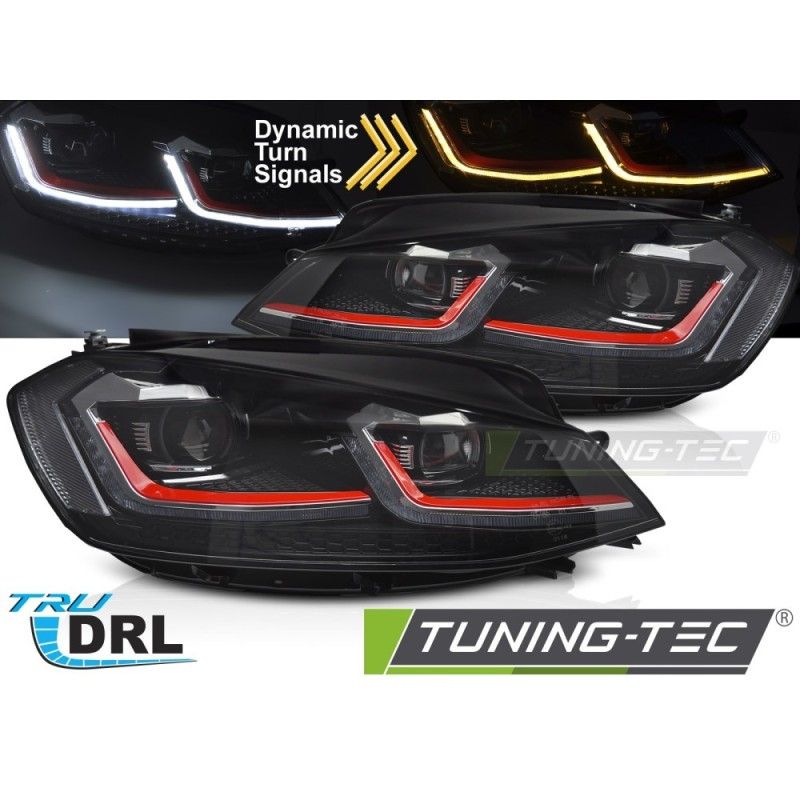 HEADLIGHTS RED LED SEQ DRL fits VW GOLF VII 17-19, Nouveaux produits tuning-tec