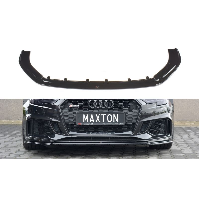 LAME AVANT MAXTON / Splitter V.2 Audi RS3 8V FL Sportback Noir Brillant