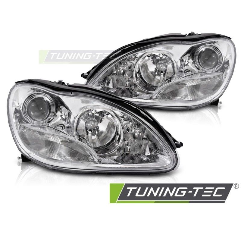HEADLIGHTS CHROME fits MERCEDES W220 S-KLASA 98-02, Nouveaux produits tuning-tec