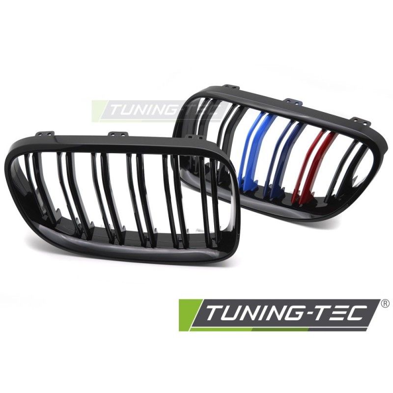 GRILLE SPORT GLOSSY BLACK TRI-COLOUR DOUBLE BAR fits BMW E92 / E93 LCI 10-13, Nouveaux produits tuning-tec