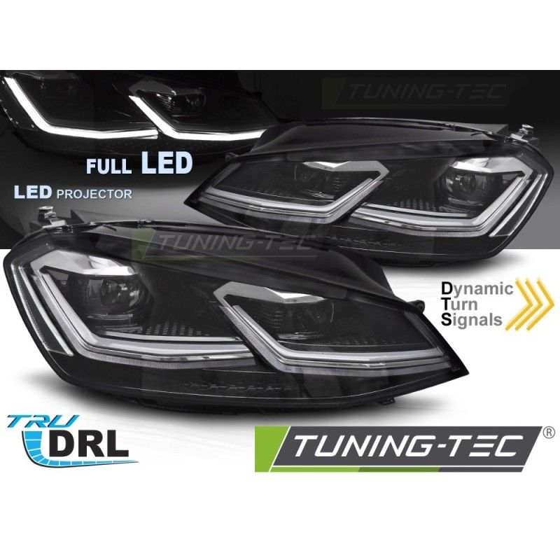 FULL LED HEADLIGHTS SILVER LINE DRL fits VW GOLF 7 11.12-17, Nouveaux produits tuning-tec