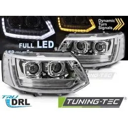 FULL LED HEADLIGHTS TUBE LIGHT T6 LOOK CHROME DRL SEQ fits VW T5 10-15, Nouveaux produits tuning-tec