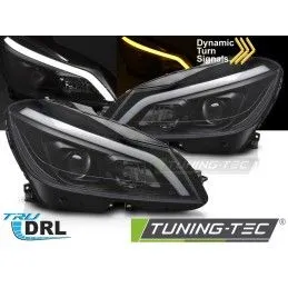 HEADLIGHTS TUBE LED BLACK SEQ DRL fits MERCEDES W204 11-14, Nouveaux produits tuning-tec