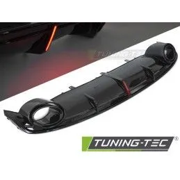DIFFUSOR TWIN OUTLET GLOSSY BLACK with LED BRAKE LIGHT SPORT STYLE fits AUDI A7 C7 10-14, Nouveaux produits tuning-tec