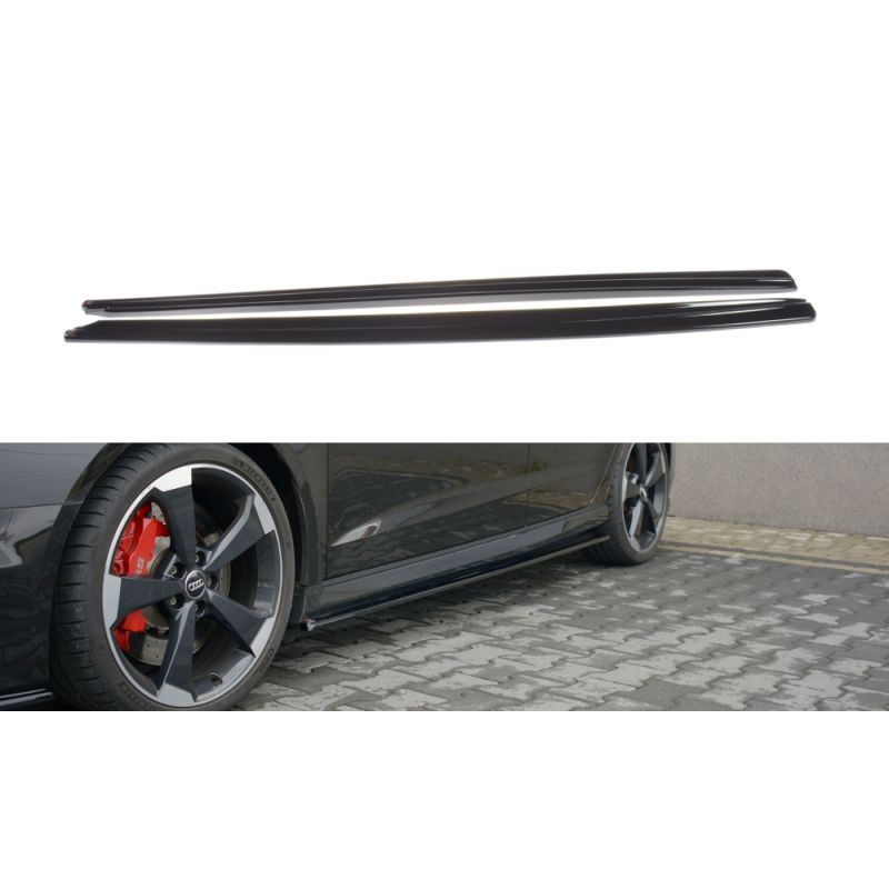 Maxton Set Des Diffuseur Des Bas De Caisse Audi RS3 8V FL Sportback Gloss Black, AU-RS3-8VF-SD1G Tuning.fr