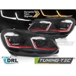 HEADLIGHTS RED LINE LED SEQ DRL fits VW GOLF VI 08-12, Nouveaux produits tuning-tec