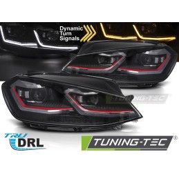 LED HEADLIGHTS RED LED SEQ DRL fits VW GOLF VII 17-19, Nouveaux produits tuning-tec