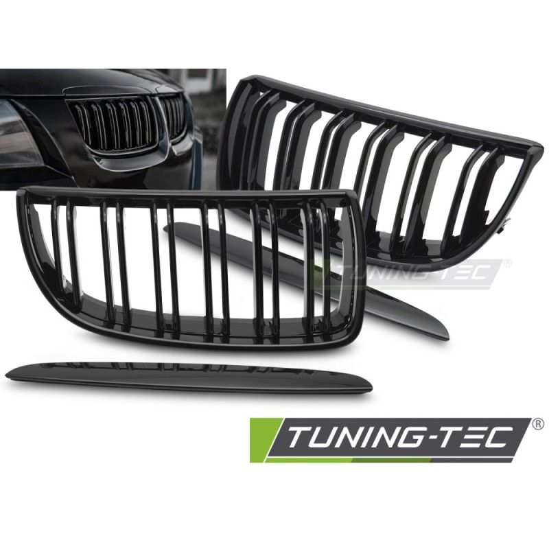 GRILLE SPORT GLOSSY BLACK DOUBLE BAR fits BMW E90 / E91 05-08 , Nouveaux produits tuning-tec