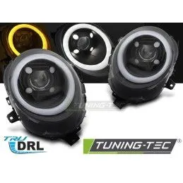 HEADLIGHTS TUBE LIGHT BLACK DRL fits MINI (COOPER) F55 / F56 / F57 14-17, Nouveaux produits tuning-tec