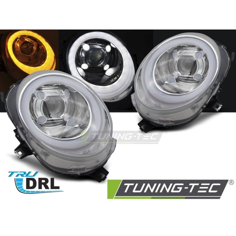 HEADLIGHTS TUBE LIGHT CHROME DRL fits MINI (COOPER) F55 / F56 / F57 14-17, Nouveaux produits tuning-tec