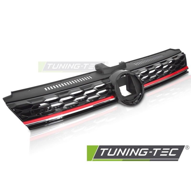 GRILLE SPORT ACC GLOSSY BLACK with RED LINE fits VW GOLF 7 17-19, Nouveaux produits tuning-tec