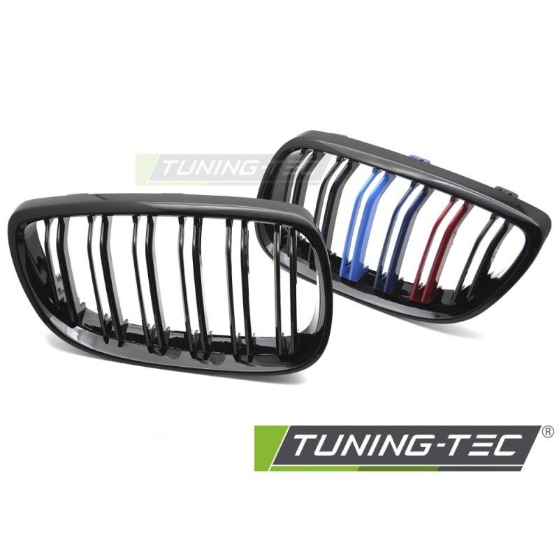 GRILLE SPORT GLOSSY BLACK TRI-COLOUR DOUBLE BAR fits BMW E92 / E93 06-10, Nouveaux produits tuning-tec