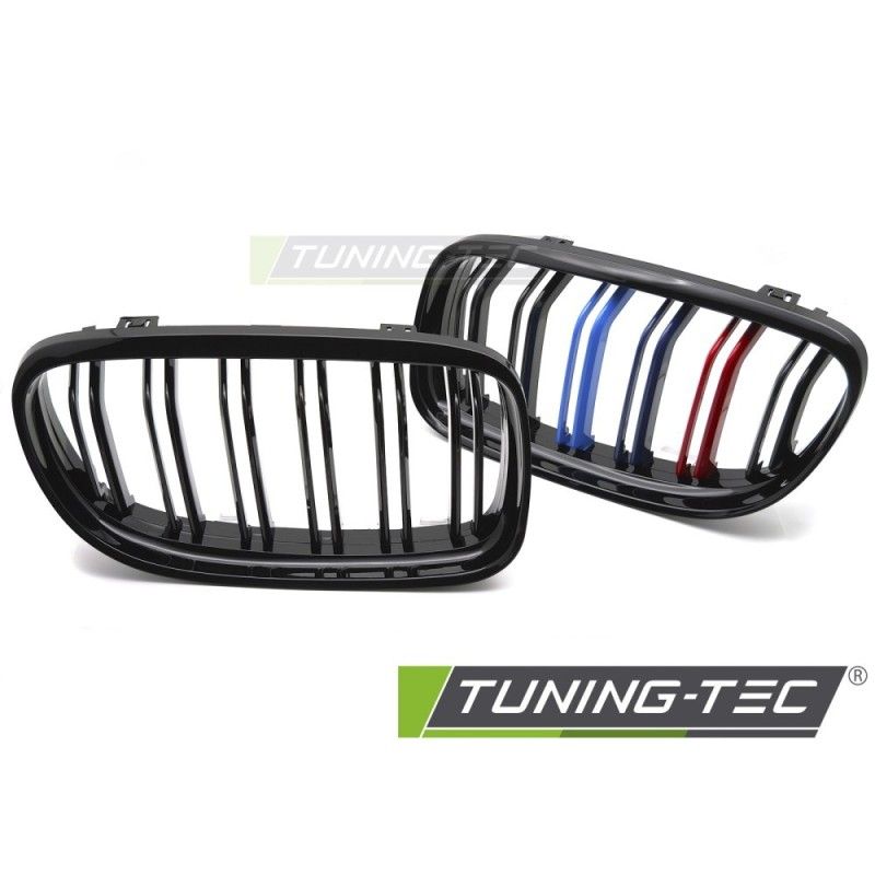 GRILLE SPORT GLOSSY BLACK TRI-COLOUR DOUBLE BAR fits BMW E90 / E91 LCI 09-11, Nouveaux produits tuning-tec