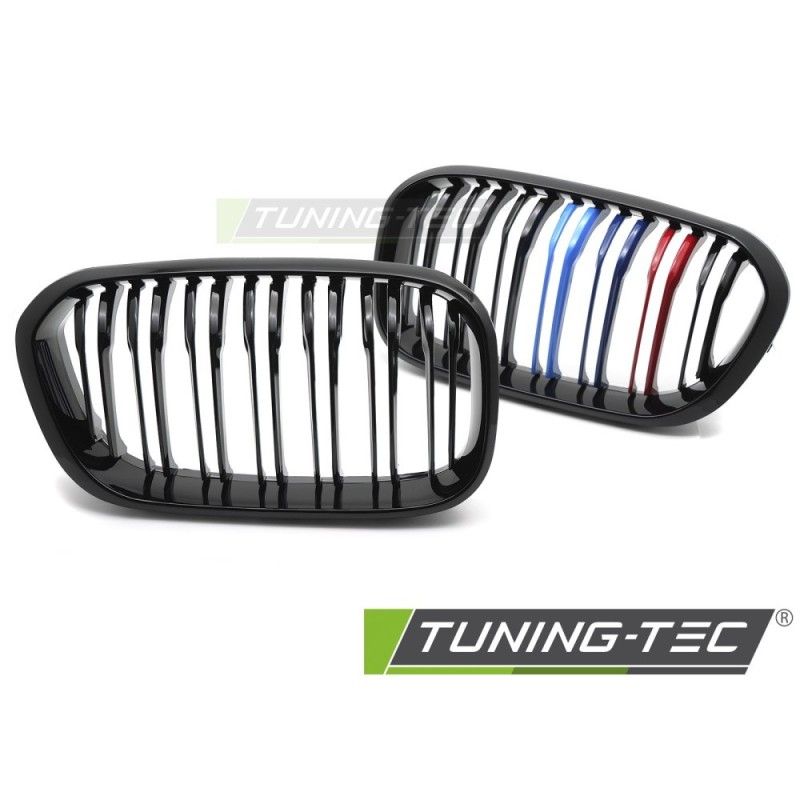 GRILLE SPORT GLOSSY BLACK TRI-COLOUR DOUBLE BAR fits BMW F20 / F21 LCI 15-18, Nouveaux produits tuning-tec