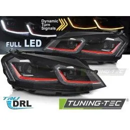 HEADLIGHTS FULL LED RED SEQ DRL fits VW GOLF VII 13-17 , Nouveaux produits tuning-tec