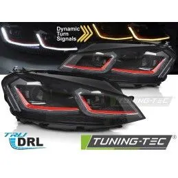 HEADLIGHTS RED LED SEQ DRL fits VW GOLF VII 13-17, Nouveaux produits tuning-tec