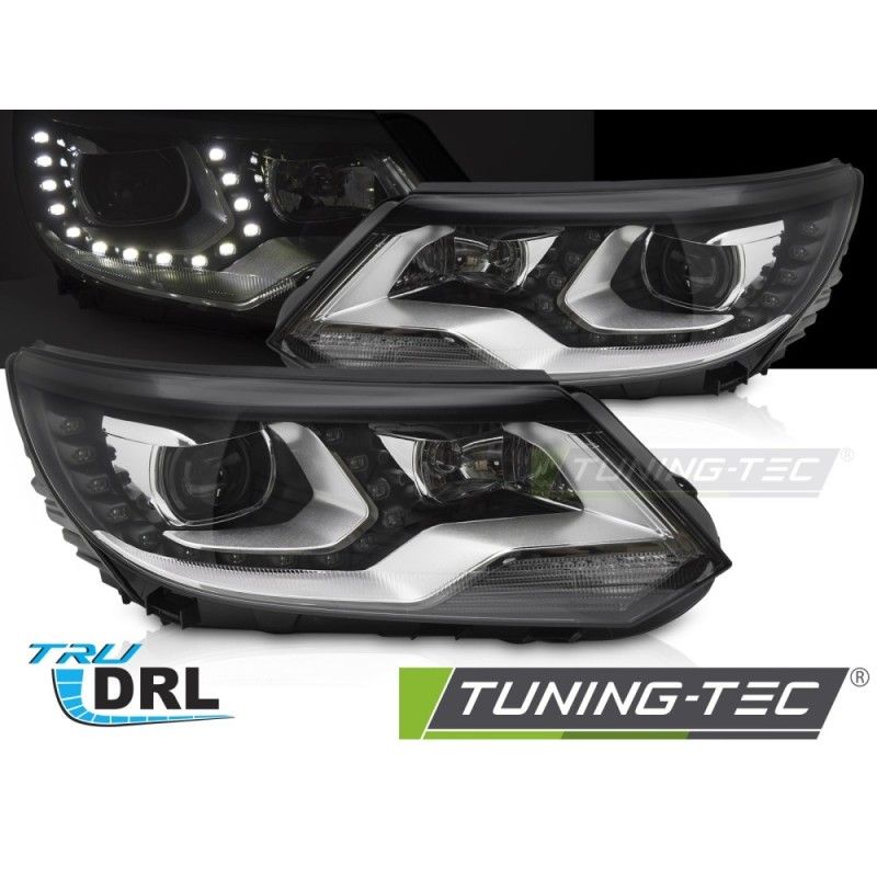 HEADLIGHTS DRL LED BLACK fits VW TIGUAN I 11-15, Nouveaux produits tuning-tec