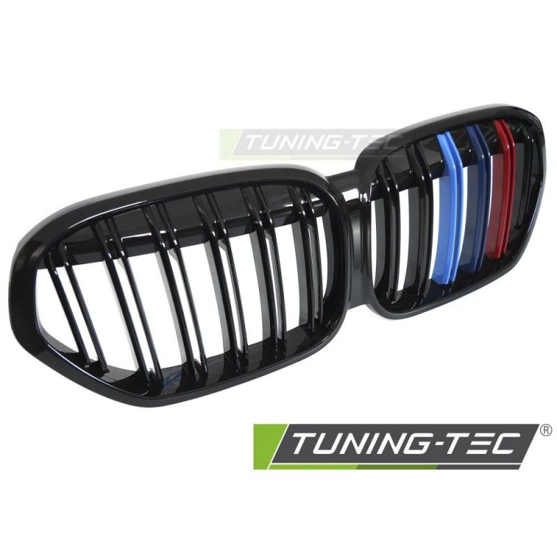 GRILLE SPORT GLOSSY BLACK TRI-COLOUR DOUBLE BAR fits BMW X1 F48 LCI 20-22, Nouveaux produits tuning-tec