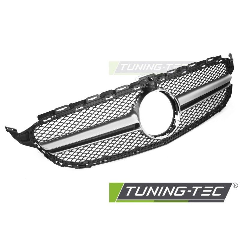 GRILLE BLACK SILVER with CAMERA HOLE fits MERCEDES W205 14-18 / S205 14-18 / C205 15-18 / A205 16-18, Nouveaux produits tuning-t