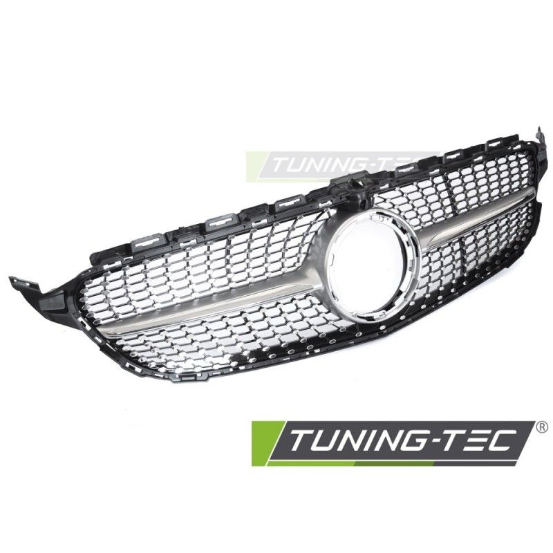 GRILLE DIAMOND SILVER CHROME with CAMERA HOLE fits MERCEDES W205 18-21 / S205 18-21 / C205 18-23 / A205 18-23, Nouveaux produits