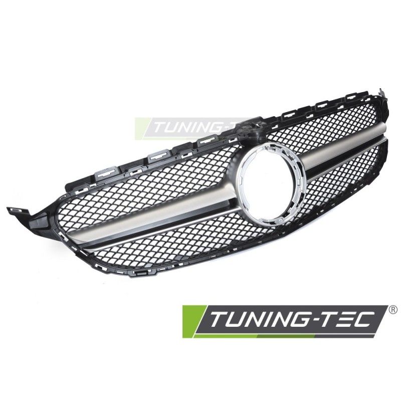 GRILLE BLACK SILVER with CAMERA HOLE fits MERCEDES W205 18-21 / S205 18-21 / C205 18-23 / A205 18-23, Nouveaux produits tuning-t