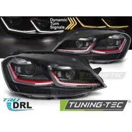 LED HEADLIGHTS RED SEQ DRL fits VW GOLF VII 13-17, Nouveaux produits tuning-tec