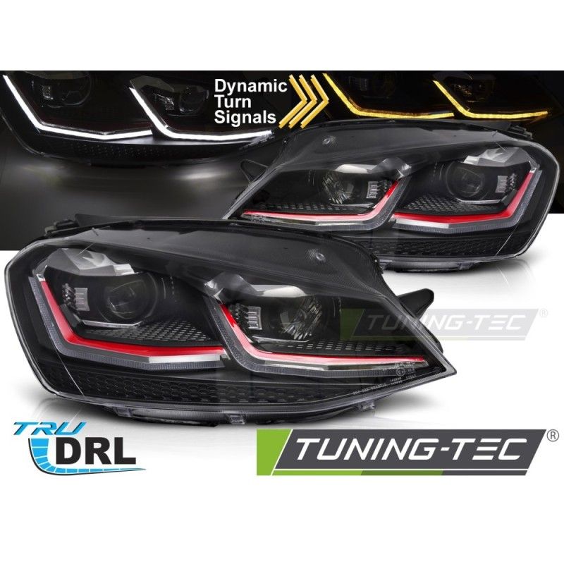 LED HEADLIGHTS RED SEQ DRL fits VW GOLF VII 13-17, Nouveaux produits tuning-tec