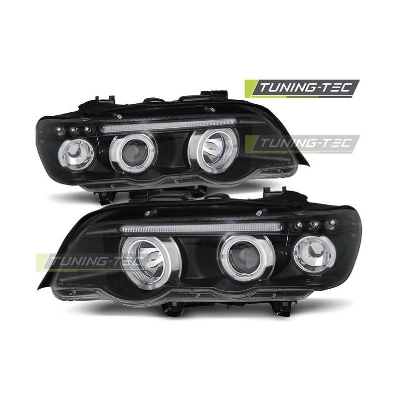 HEADLIGHTS ANGEL EYES BLACK fits BMW X5 E53 09.99-10.03, X5 E53 HEADLIGHTS ANGEL EYES BLACK fits BMW X5 E53 09.99-10.03, X5 E53