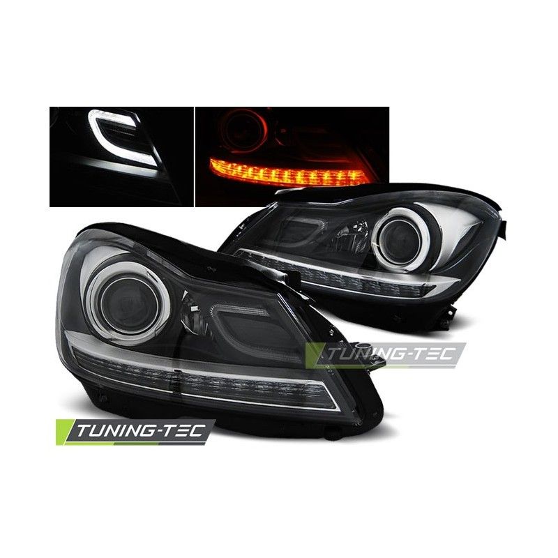 HEADLIGHTS BLACK fits MERCEDES W204 11-14, Classe C W204