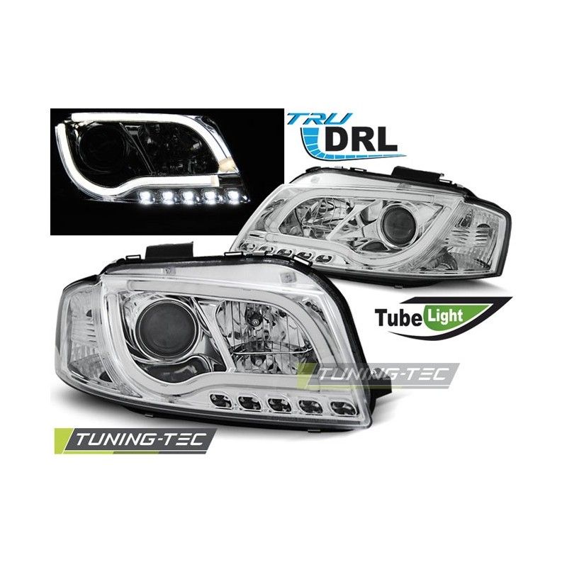 HEADLIGHTS TUBE LIGHT DRL CHROME fits AUDI A3 8P 05.03-03.08, A3 8P 03-08