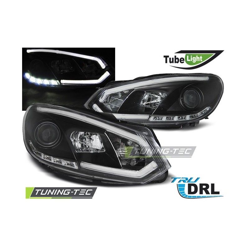 HEADLIGHTS TUBE LIGHT DRL BLACK fits VW GOLF 6 10.08-12, golf 6 HEADLIGHTS TUBE LIGHT DRL BLACK fits VW GOLF 6 10.08-12, golf 6